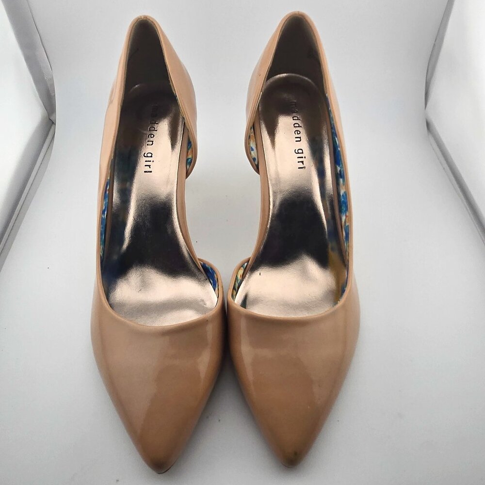 Madden Girl Kopykat Nude Patent Pointed Toe Pumps Women’s Size 10M Heels